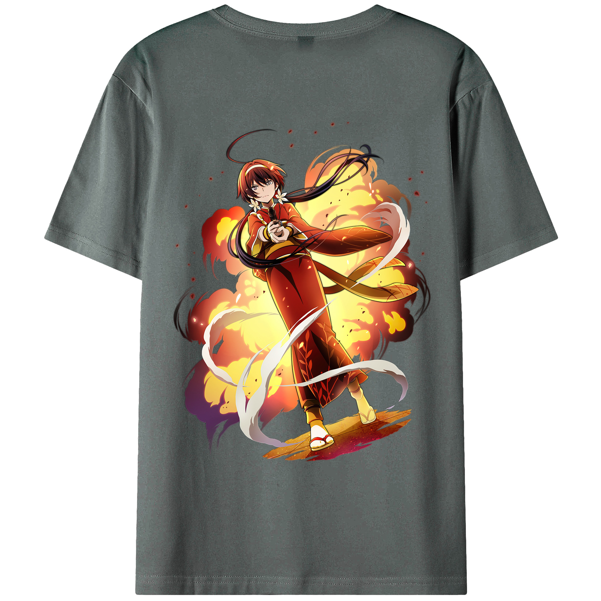 （画像用） 文豪ストレイドッグス Bungo Stray Dogs 綿100％ メンズ半袖Tシャツ（バックプリント） 通気性